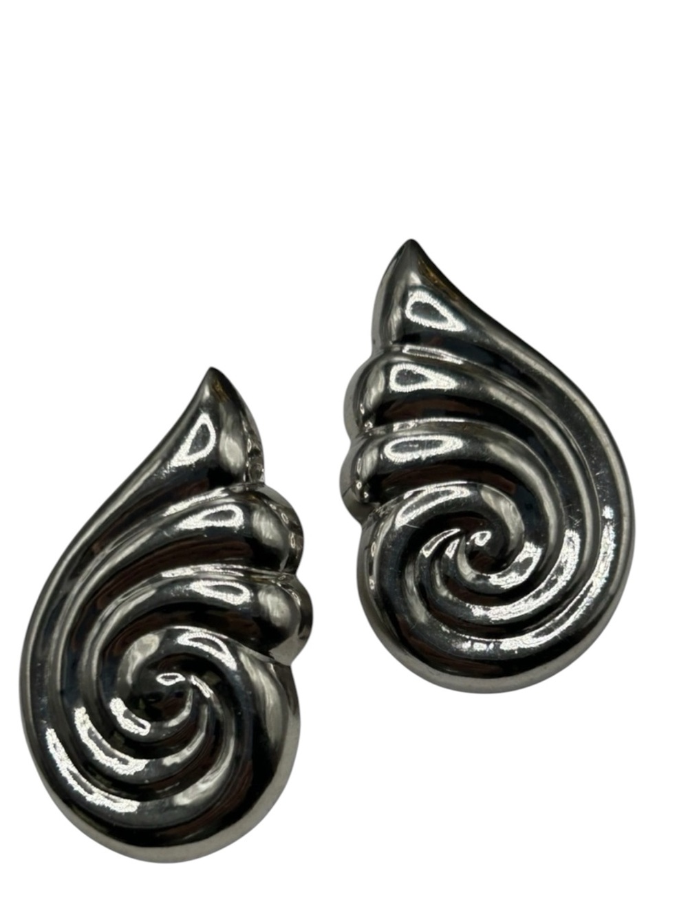 Swirled Vintage Sterling Silver pierced Earrings